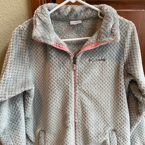 Girls grey, XLarge, Columbia fuzzy jacket/sweater  Size 14-16